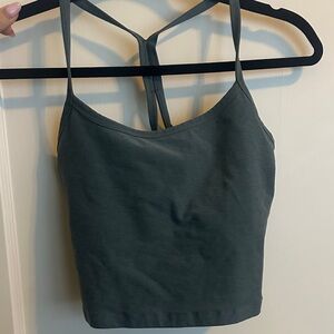 Dark Gray green beyond yoga  Crop Top